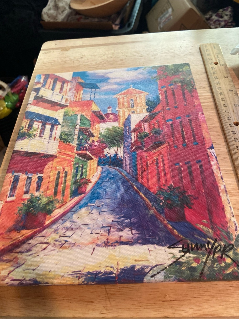 Oil On Wood 8 X 10 Luquillo Puedo Rico Signed Sunni